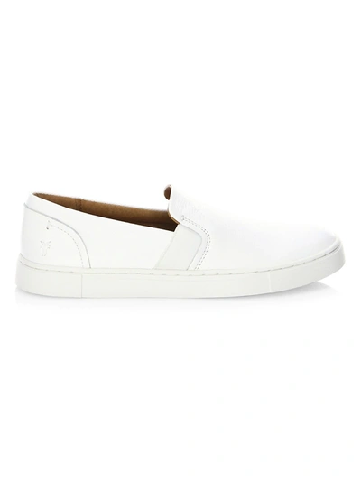 Shop Frye Ivy Slip-on Leather Sneakers In White