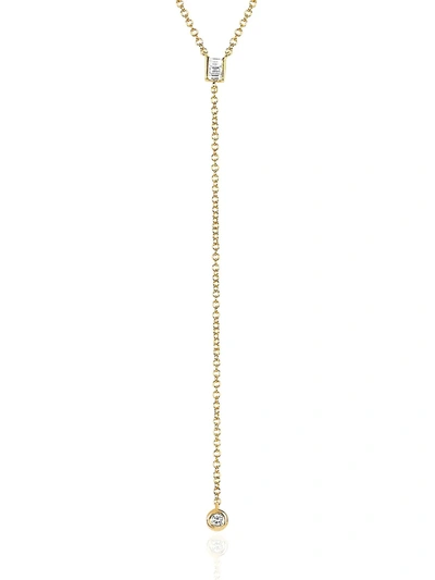 Shop Ef Collection Women's Diamond Lariat Necklace In Yellow Gold
