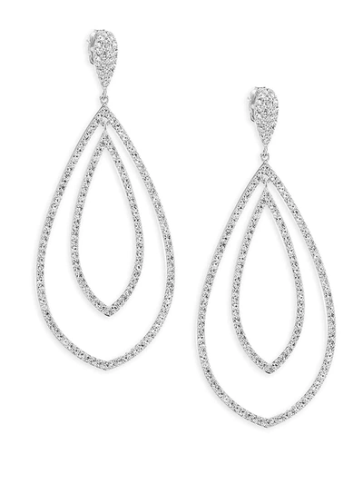 Shop Adriana Orsini Crystal Double Drop Earrings In Silver