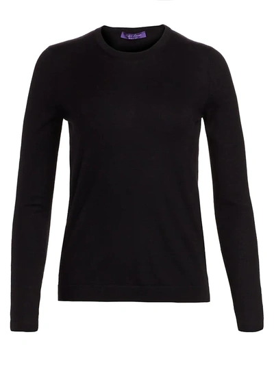 Shop Ralph Lauren Women's Cashmere Crewneck Sweater In Black
