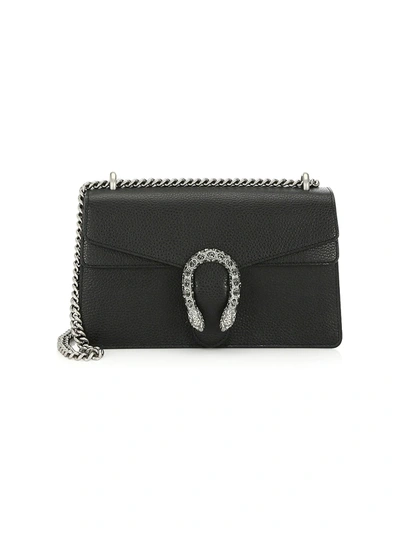 Shop Gucci Dionysus Leather Shoulder Bag In Black