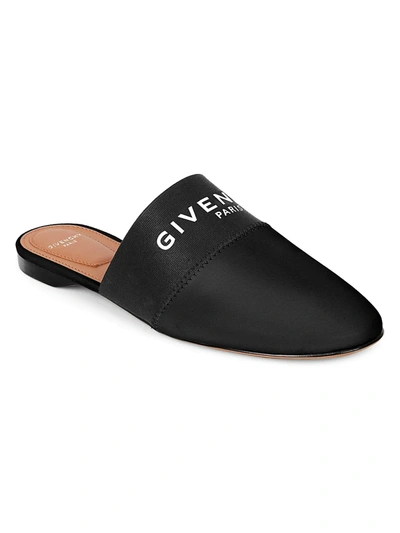 Shop Givenchy Bedford Flat Leather Mules In Black