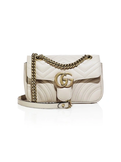 Shop Gucci Women's Gg Marmont Matelassé Mini Bag In White