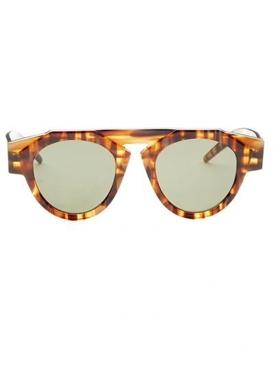 Shop Smoke X Mirrors X Fiorucci Caramel Tortoise Round Sunglasses
