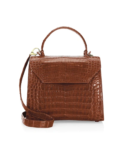 Shop Nancy Gonzalez Women's Medium Lily Crocodile Top Handle Bag In Cognac
