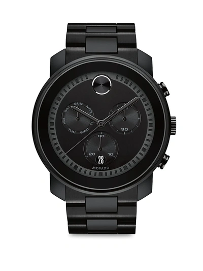 Shop Movado Men's Bold Chronograph Stainless Steel Watch In Black