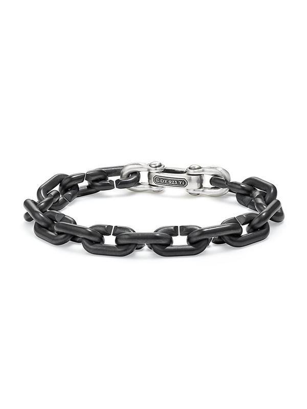 David Yurman Men's Sterling Silver & Titanium Chain Link Bracelet In ...