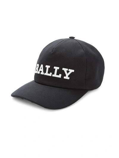 Shop Bally Men's Canvas Baseball Cap In Black