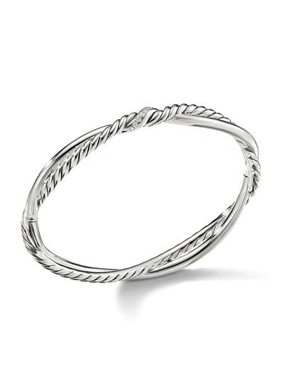 Shop David Yurman Continuance Small Station Bracelet With Diamonds In Silver
