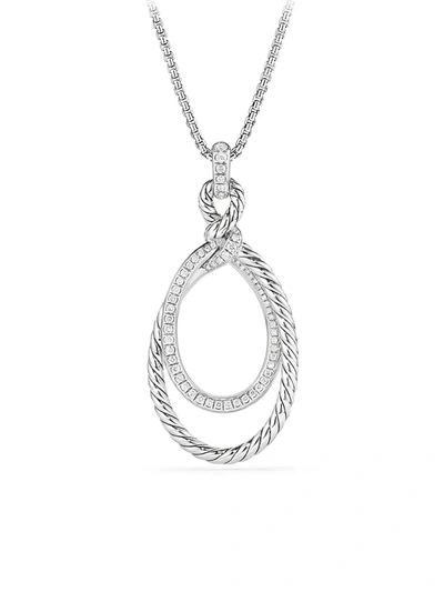 Shop David Yurman Women's Continuance Pendant Necklace With Diamonds In Silver