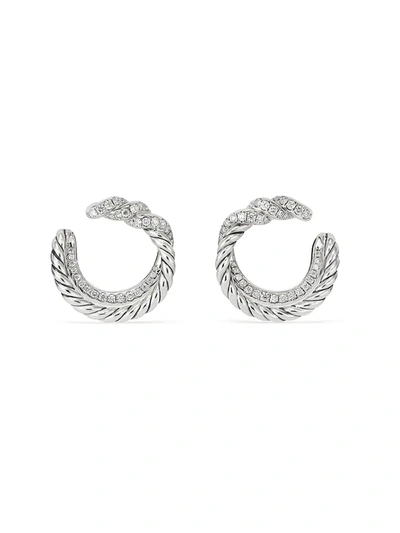 Shop David Yurman Women's Continuance Sterling Silver & Diamond Hoop Earrings