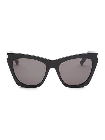 Shop Saint Laurent Women's 55mm New Wave 214 Kate Sunglasses In Black