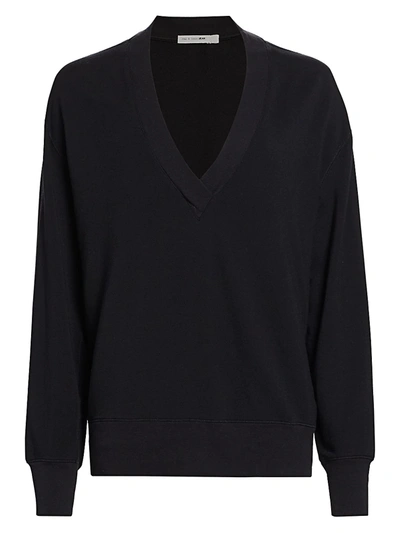 Shop Rag & Bone Women's Flora V-neck Pullover In Black