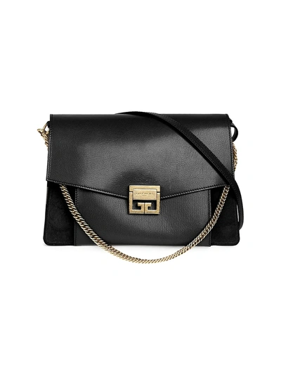 Shop Givenchy Medium Gv3 Leather Shoulder Bag In Black