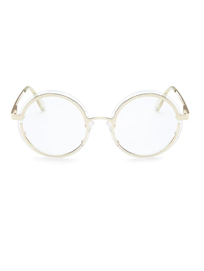 Shop Le Specs Women's Ovation Clear Circle Glasses In Gold