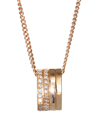 Shop Repossi Antifer Pavé Diamond & 18k Rose Gold Four-row Pendant Necklace