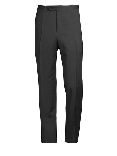 Shop Canali Straight-leg Wool Pants In Blue