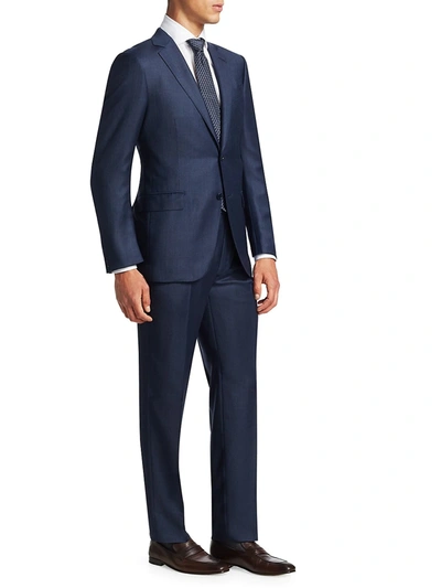 Shop Ermenegildo Zegna Men's Two-button Wool-blend Suit In Blue