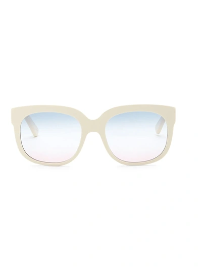 Shop Gucci Fashion Show Ivory Square Sunglasses/56mm