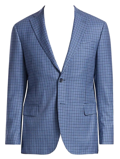 Shop Saks Fifth Avenue Men's Collection District Check Wool Sportcoat In Blue