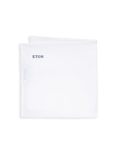 Shop Eton Men's White Linen Pocket Square