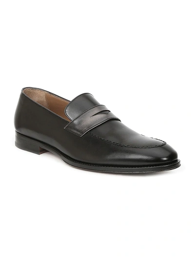 Shop Bruno Magli Men's Fanetta Leather Penny Loafers In Black Grey