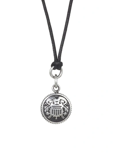 Shop King Baby Studio Men's American Voices Sterling Silver Shield Pendant Necklace