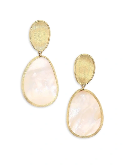 Shop Marco Bicego Women's Lunaria 18k Yellow Gold & White Mother-of-pearl Earrings