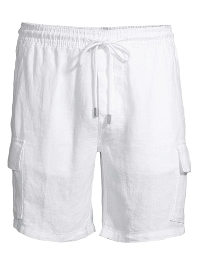 Shop Vilebrequin Men's Linen Cargo Shorts In White