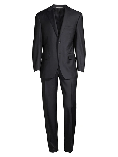 Shop Canali Men's Wool Two-button Suit In Navy