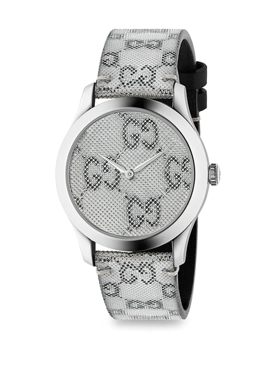 Shop Gucci G-timeless Floating Gg Steel Watch In Neutral