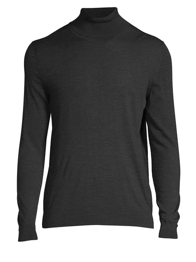 Shop Kiton Wool Turtleneck Sweater In Grey