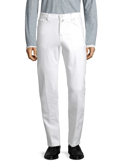 Shop Kiton Men's Straight-fit Jeans In White