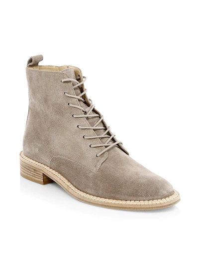 Shop Vince Cabria Suede Combat Boots In Smoke