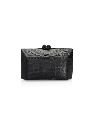 Shop Nancy Gonzalez Gramercy Crocodile Box Clutch In Black