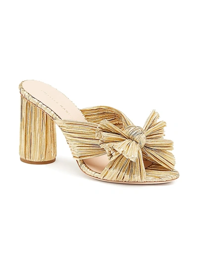 Shop Loeffler Randall Women's Penny Knotted Metallic Mules In Gold