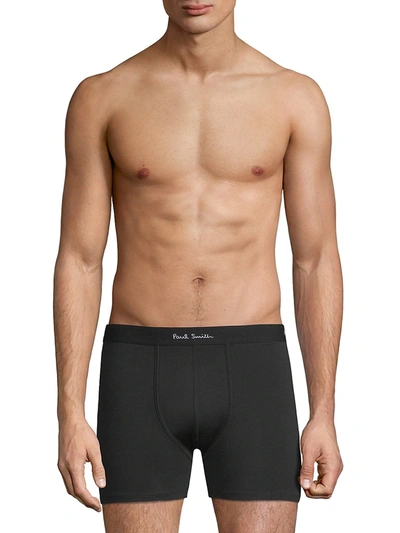 Shop Paul Smith Men's 3-pack Long-leg Boxer Briefs In Black