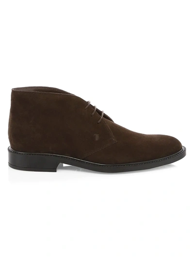 Shop Tod's Suede Chukka Boots In Brown