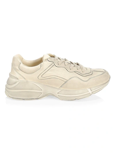 Shop Gucci Rhyton Distressed Dad Sneaker In Ivory