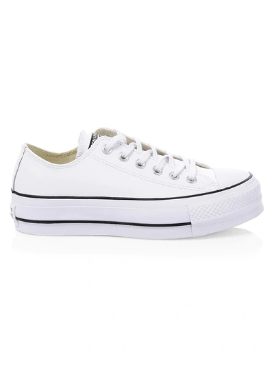 Shop Converse Women's Chuck Taylor All Star Leather Platform Low-top Sneakers In White Black