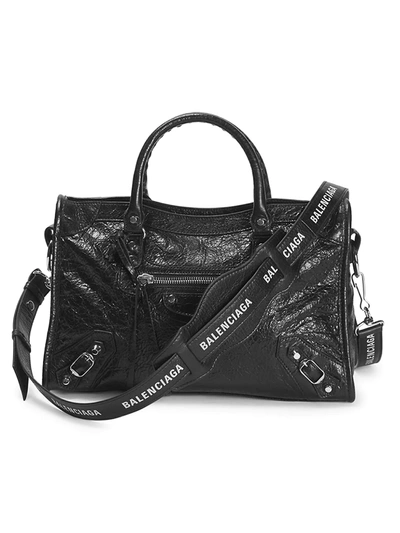 Shop Balenciaga Small Classic City Leather Satchel In Black