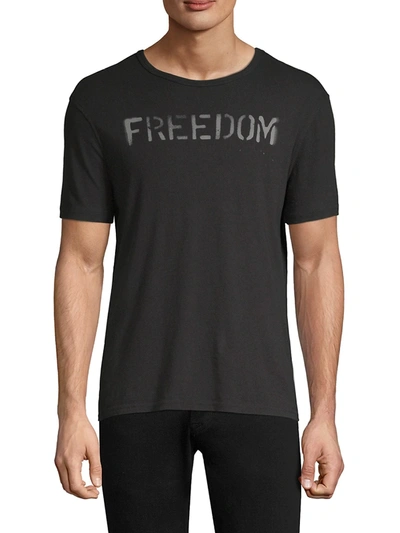 Shop John Varvatos Men's Freedom Print Tee In Black