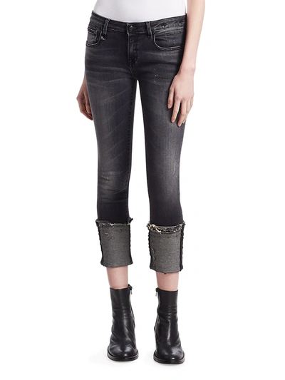 Shop R13 Women's Kate Cuffed Skinny Jeans In Orion Black