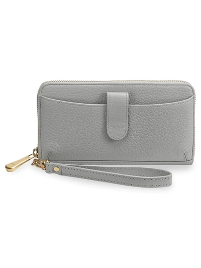 Shop Gigi New York Large City Leather Phone Wallet In Grey