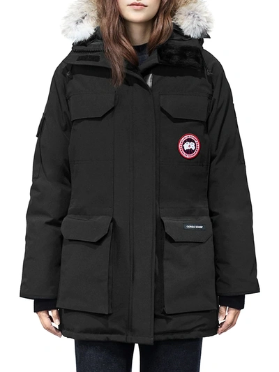 Shop Canada Goose Women's Fur Trim Expedition Parka In Black