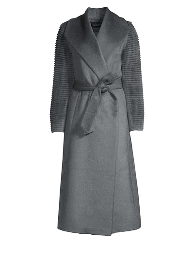 Shop Sentaler Alpaca Shawl Collar Wrap Coat In Charcoal