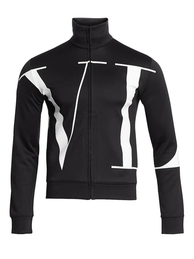 Shop Valentino Men's Logo Maxi Track Jacket In Black White