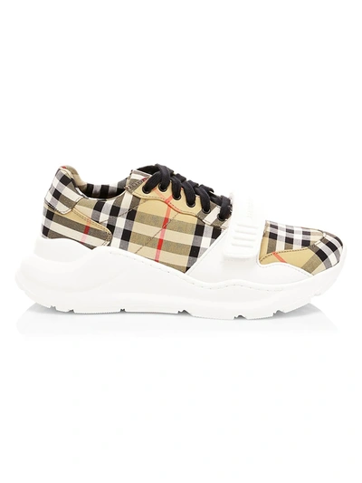 Shop Burberry Regis Chunky Sneakers In Antique Yellow