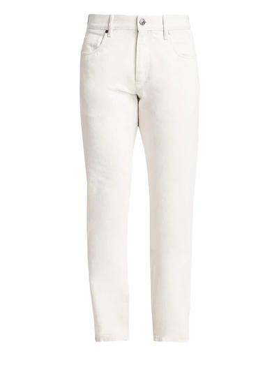 Shop Ermenegildo Zegna Men's Five-pocket Cotton Jeans In White