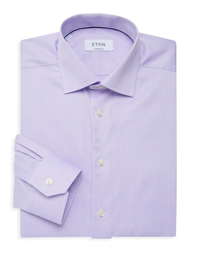 Shop Eton Men's Contemporary-fit Twill Dress Shirt In Purple